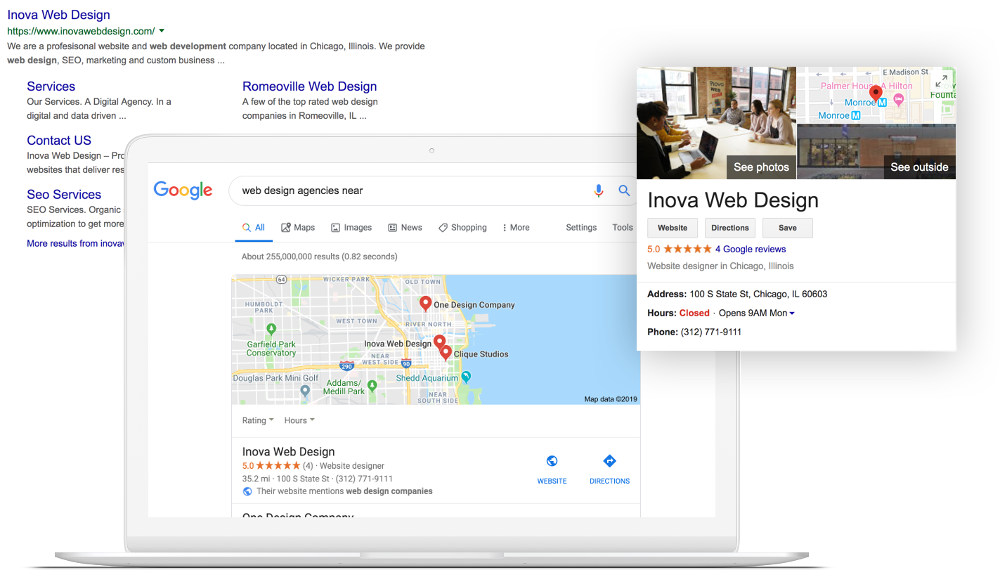 Local business search results