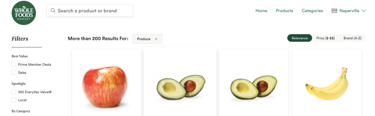 Food market website using green color website